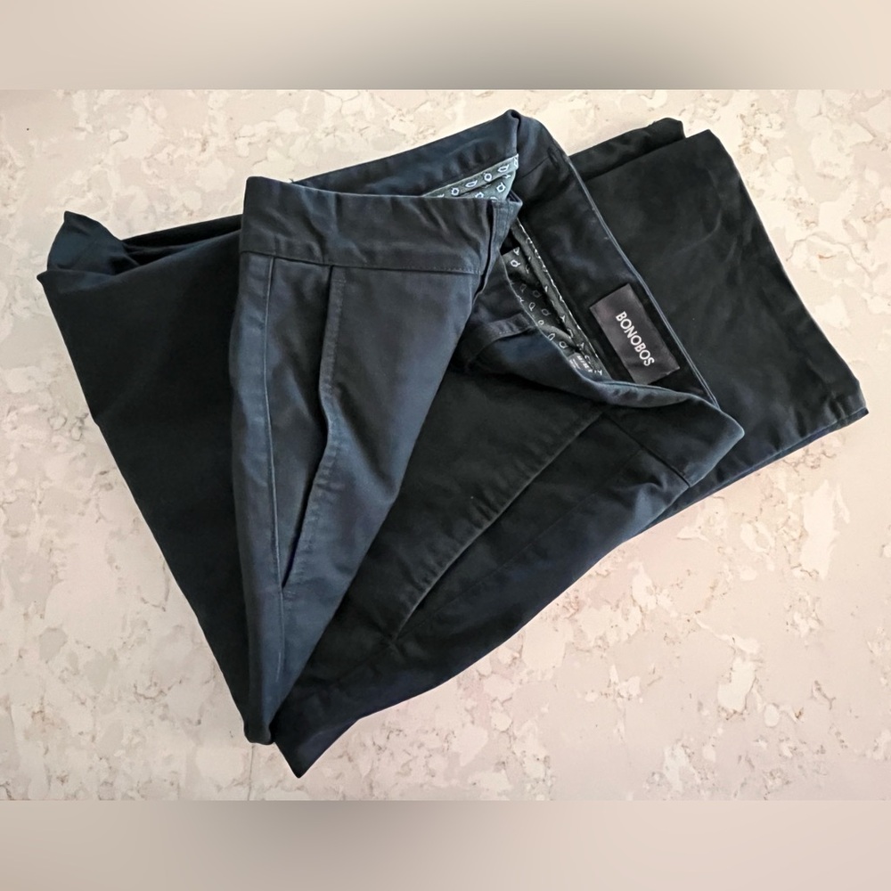 Bonobos Slim Fit Straight Pants in Deep Blue Sea, Size 33W 32L